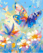 Impasto colorful butterflies cross stitch kit for beginners