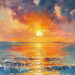 Impression sea sunset cross stitch kit for beginners