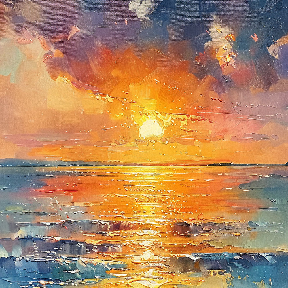 Impression sea sunset cross stitch kit for beginners