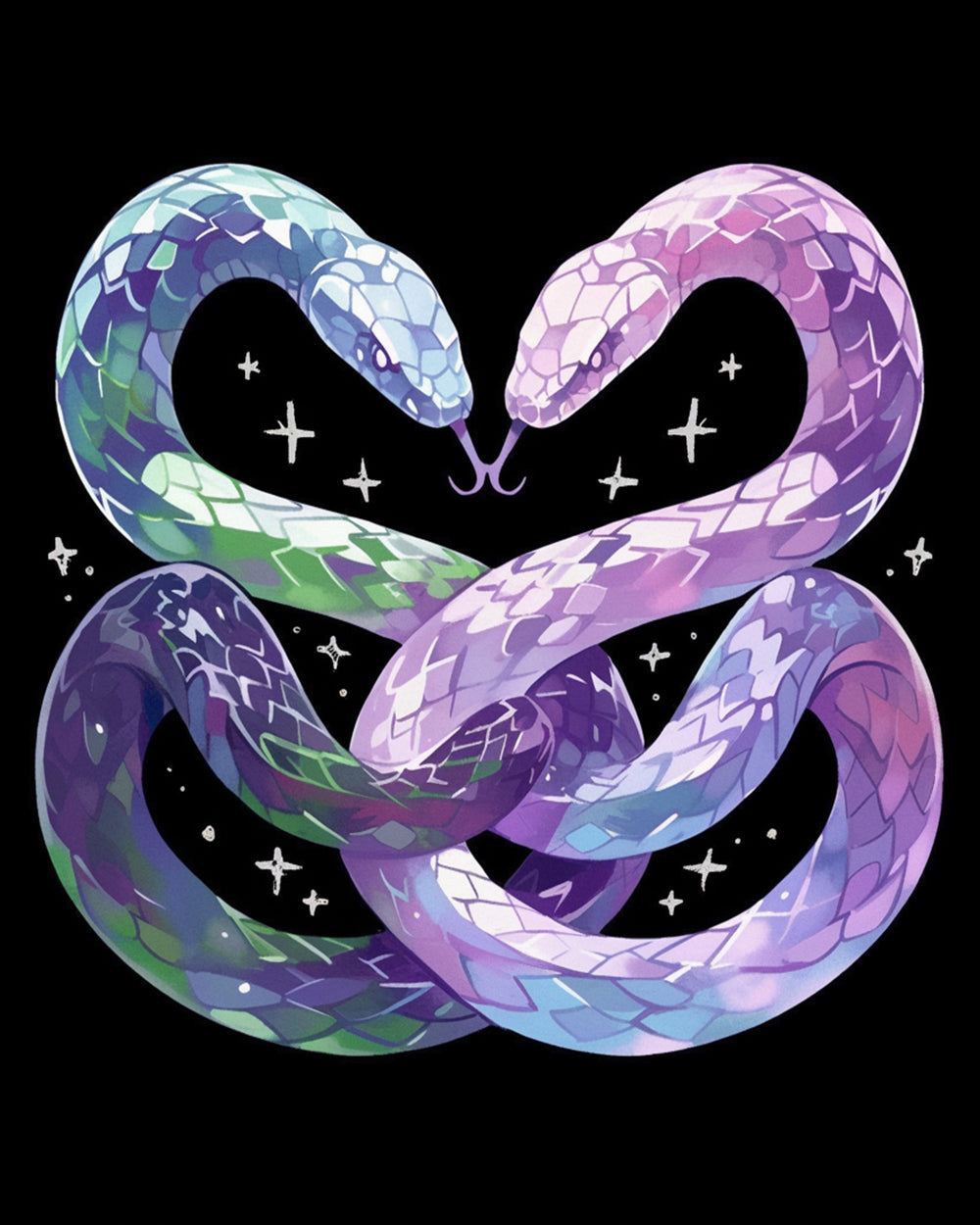 Infinity heart snakes cross stitch kit for beginners