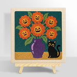 Jack‑o‑lantern blooms punch needle kit for beginners