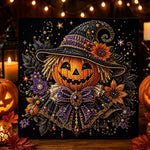 Jack‑o‑lantern scarecrow pearl diamond painting kit for beginners