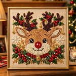 Jingle bells christmas reindeer pearl diamond painting kit for beginners