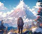 Journey toward the snowy peak cross stitch kit for beginners