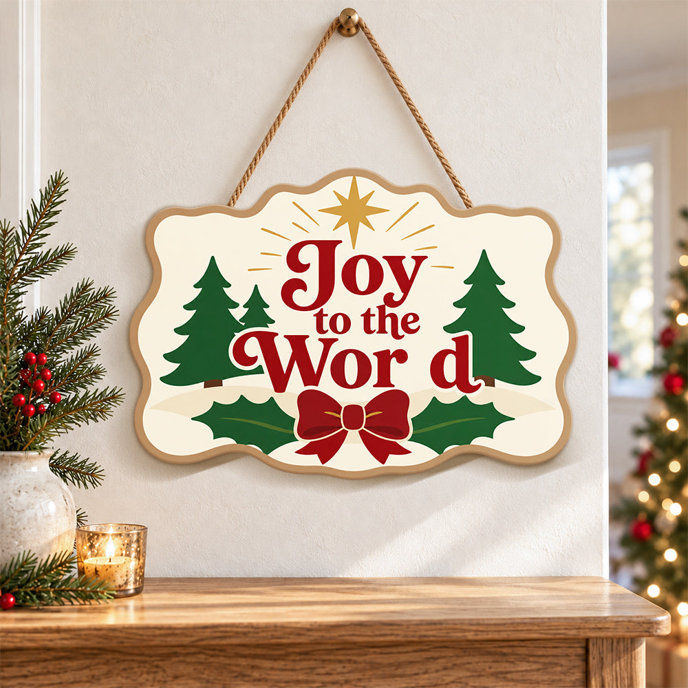 Joy to the world trees paint by numbers door hanger as indoor wall decor