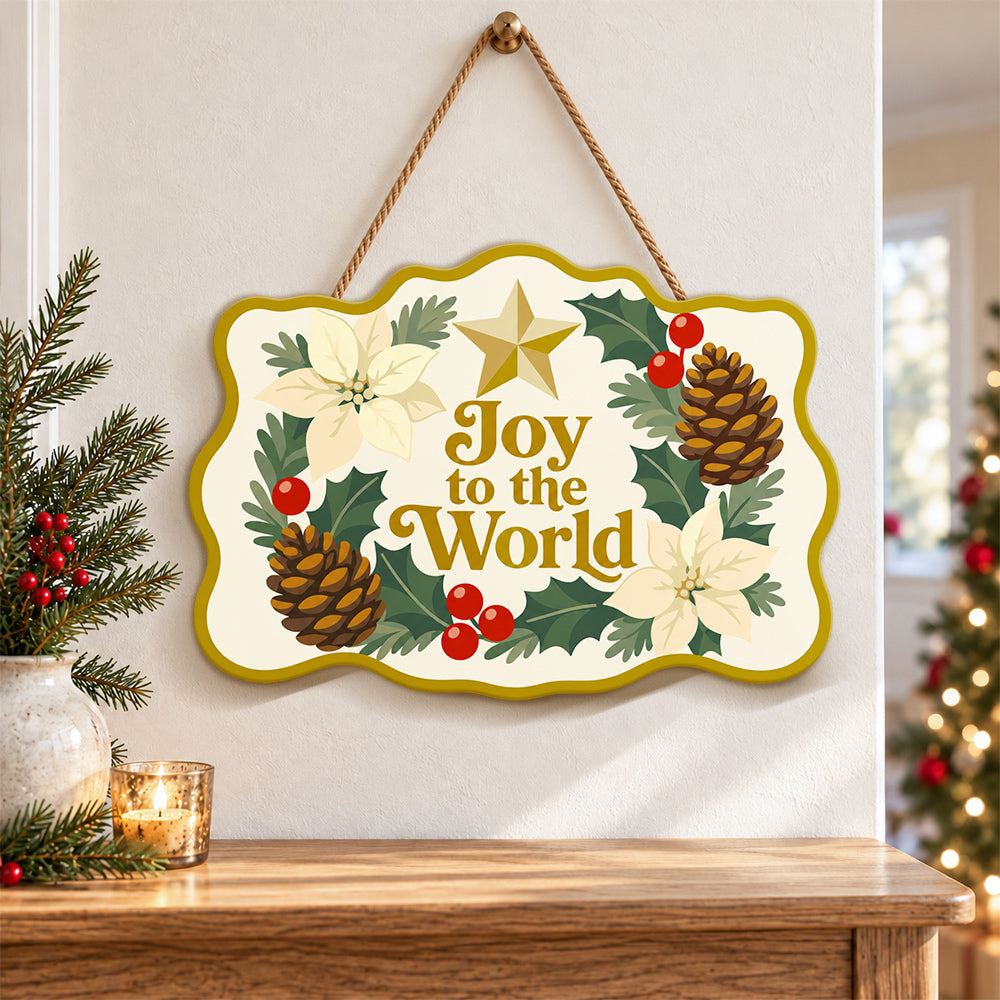 Joy to the world wreath paint by numbers door hanger as indoor wall decor
