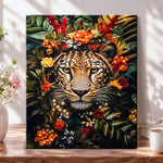 Jungle floral leopard pearl diamond painting kit for beginners