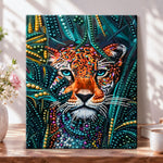 Jungle tiger glow pearl diamond painting kit for beginners
