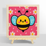 Kawaii blue-winged bee punch needle kit for beginners