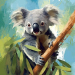 Koala on tree branch cross stitch kit for beginners