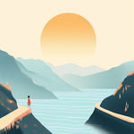 Lakeside overlook at sunset cross stitch kit for beginners