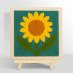 Large single sunflower punch needle kit for beginners