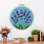 Finished lavender sprigs artwork displayed on a wall