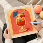 Creating handmade layered tropical cocktail punch needle artwork