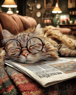Lazy reading cat cross stitch kit for beginners