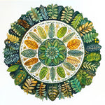 Leaf mandala art cross stitch kit for beginners