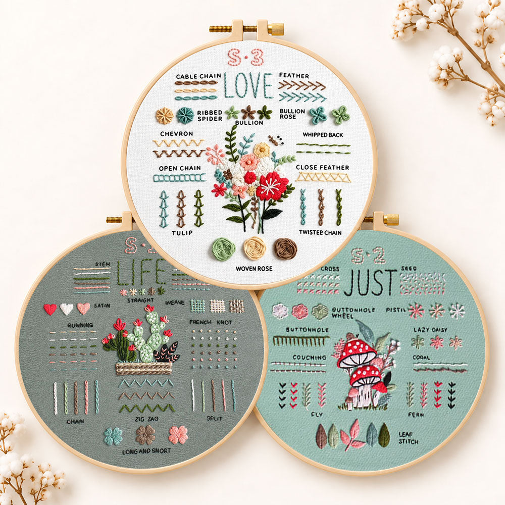 Learn basic hand stitching embroidery kit