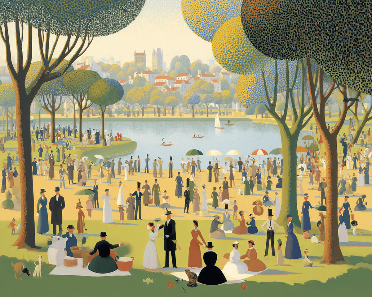 Leisurely park afternoon cross stitch kit for beginners