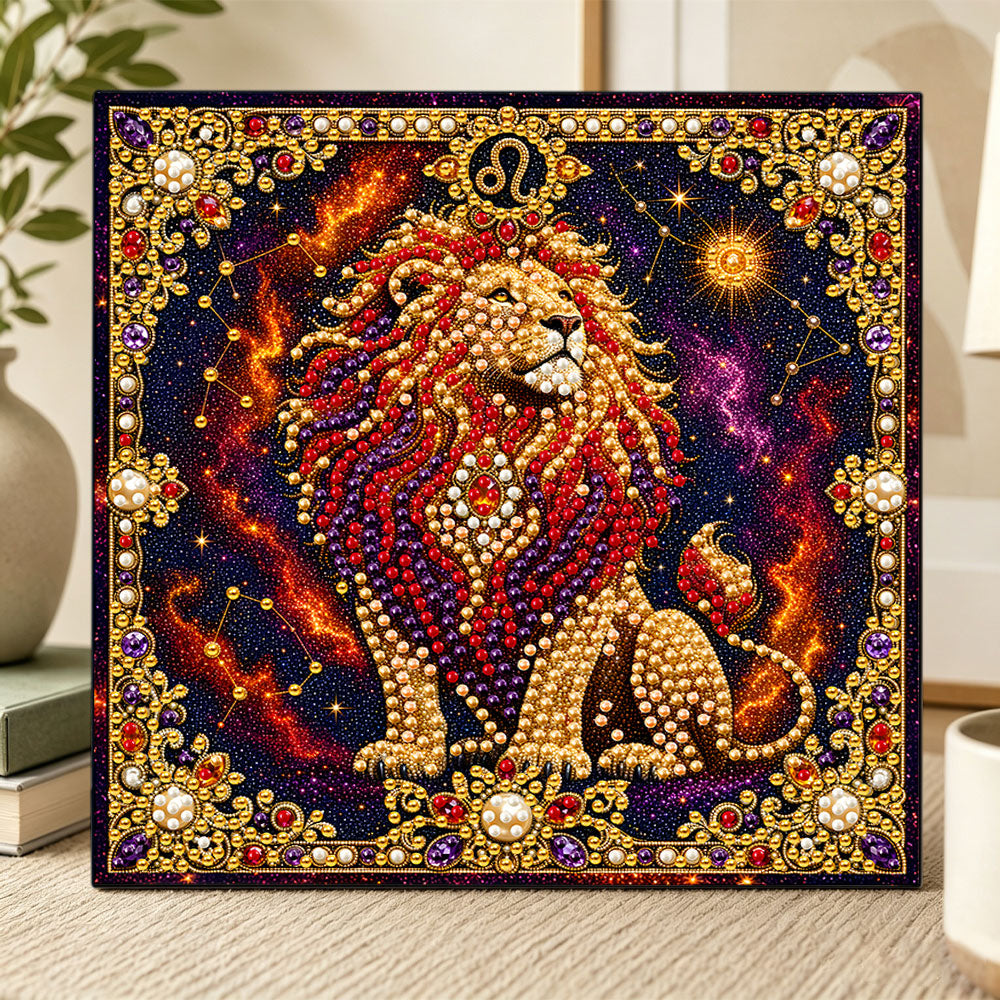 Leo lion pearl diamond painting kit for beginners