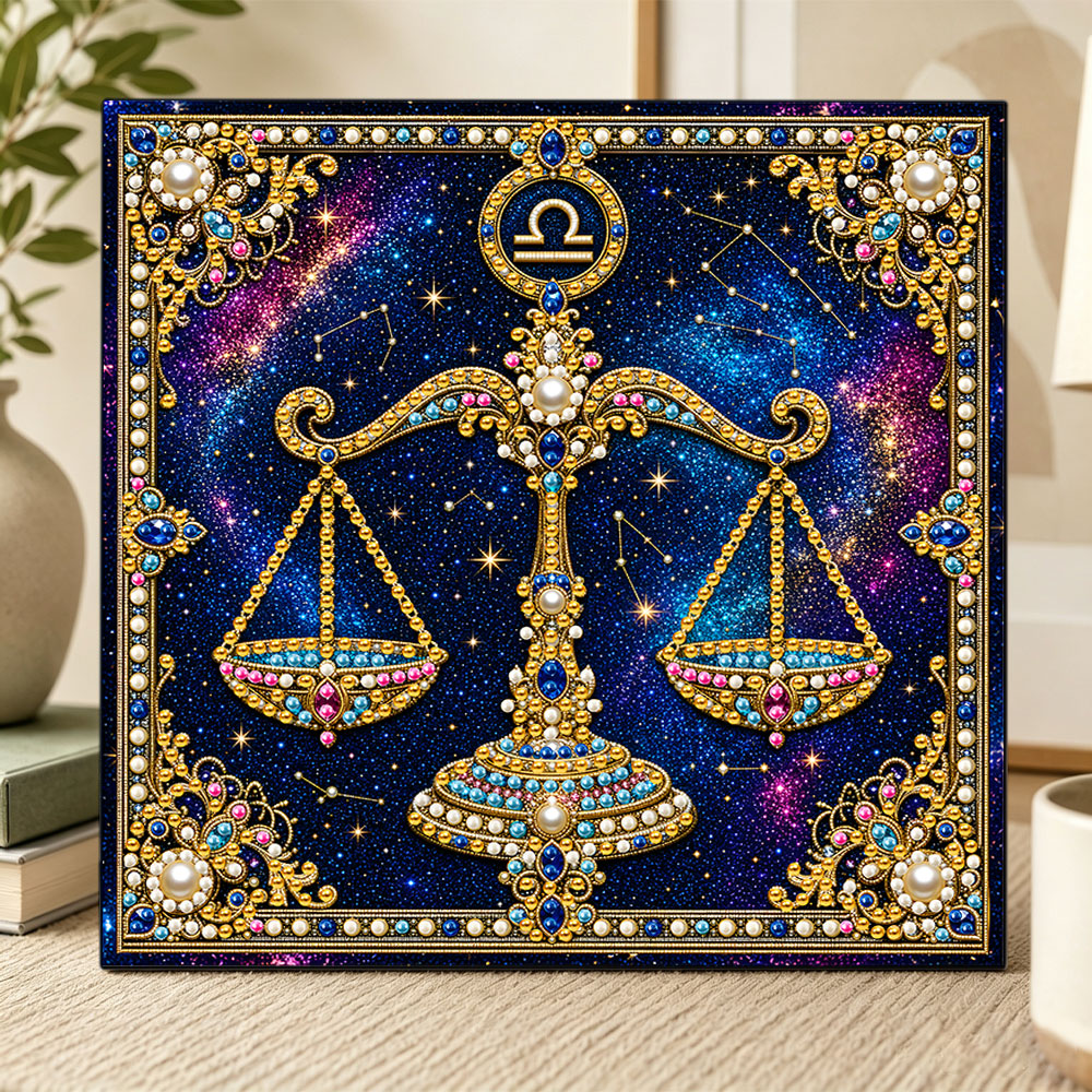 Libra scales pearl diamond painting kit for beginners
