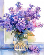 Lilac in glass jar cross stitch kit for beginners