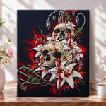 Lilies and skulls pearl diamond painting kit for beginners