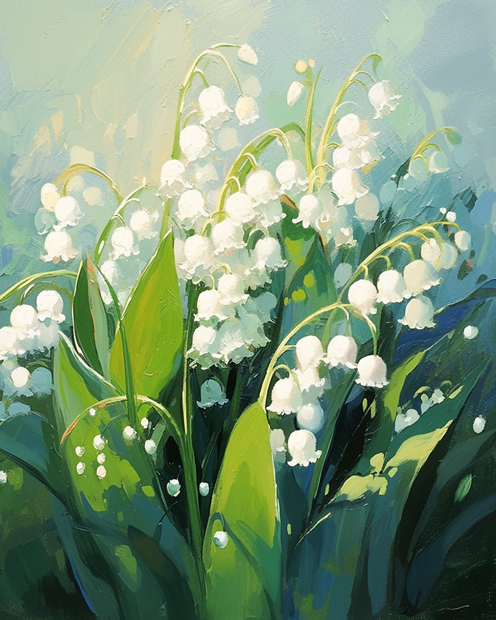 Lily of the valley flowers cross stitch kit for beginners