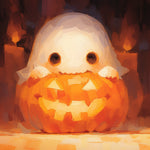 Little ghost pumpkin cross stitch kit for beginners