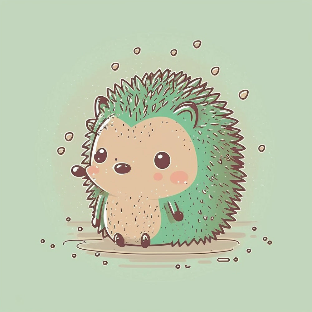 Little green hedgehog cross stitch kit for beginners