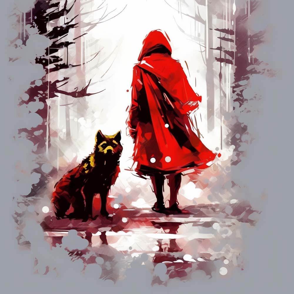 Little red riding hood scene cross stitch kit for beginners