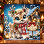 Little reindeer joy to the world pearl diamond painting kit for beginners