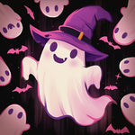 Little witch ghost cross stitch kit for beginners
