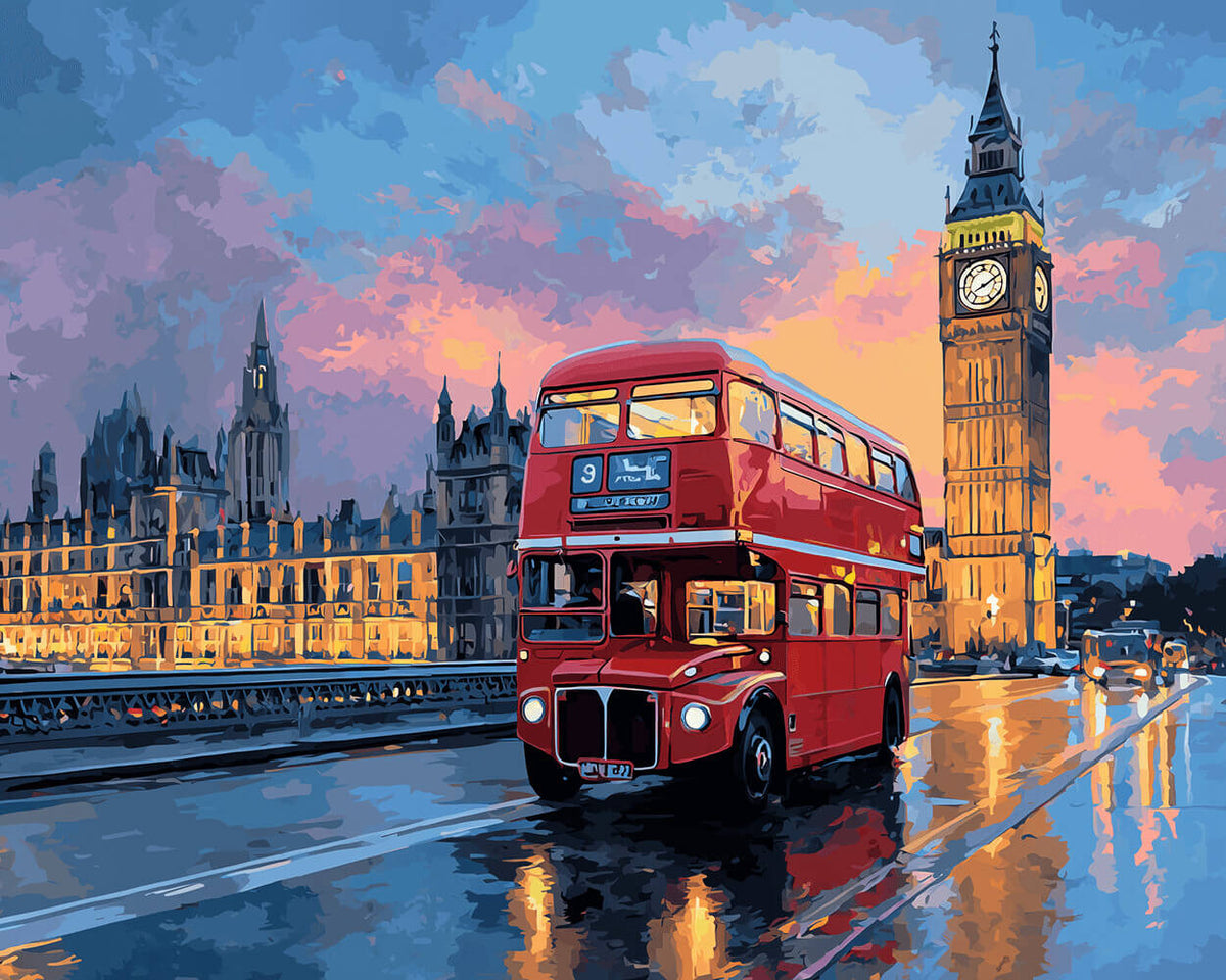 London twilight view cross stitch kit for beginners