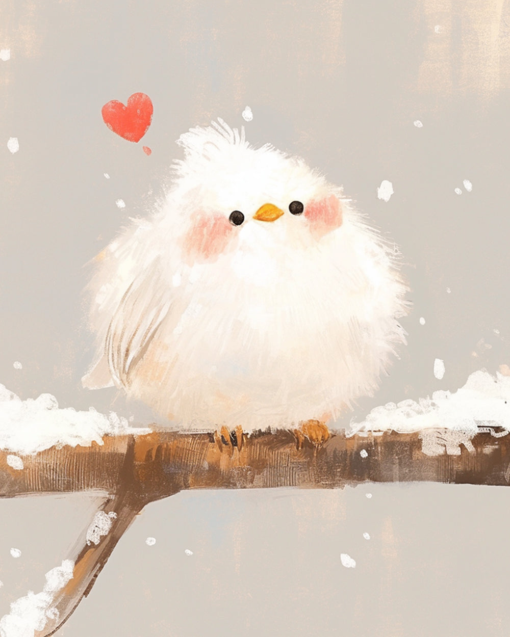 Lovely bird with little heart cross stitch kit for beginners