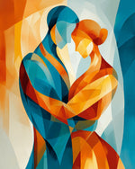 Lovers warm embrace cross stitch kit for beginners