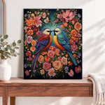 Finished loving beaded birds pearl diamond painting artwork displayed as home decor