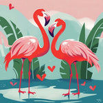 Loving flamingo pair cross stitch kit for beginners