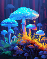 Luminous magic mushrooms cross stitch kit for beginners