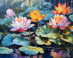 Luminous water lotus pond cross stitch kit for beginners
