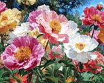 Lush peony oil painting florals cross stitch kit for beginners