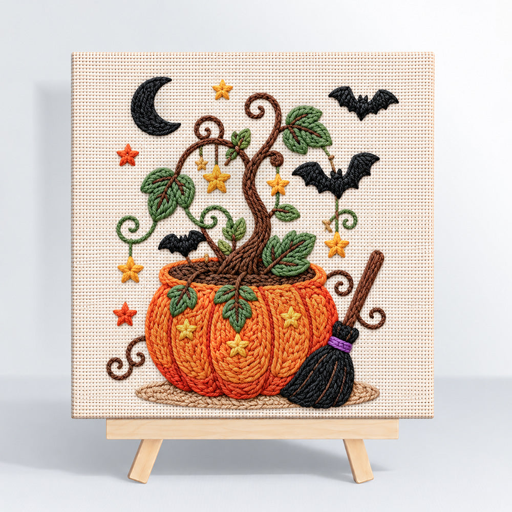 Magic pumpkin pot punch needle kit for beginners
