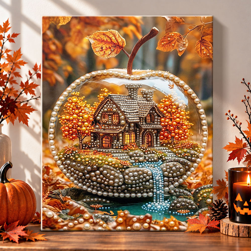 Magical apple shaped fall world pearl diamond painting kit for beginners