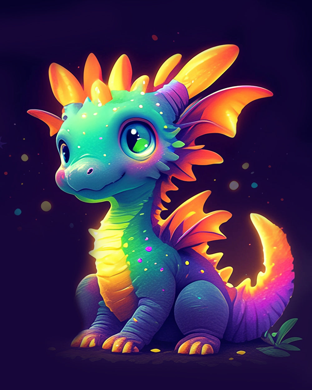 Magical baby dragon cross stitch kit for beginners