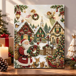 Magical christmas snow village pearl diamond painting kit for beginners