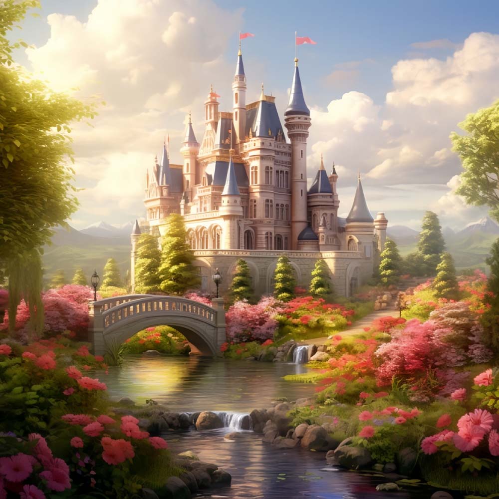 Magical fairytale castle cross stitch kit for beginners
