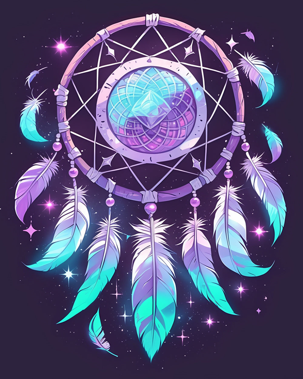 Magical galaxy dreamcatcher cross stitch kit for beginners