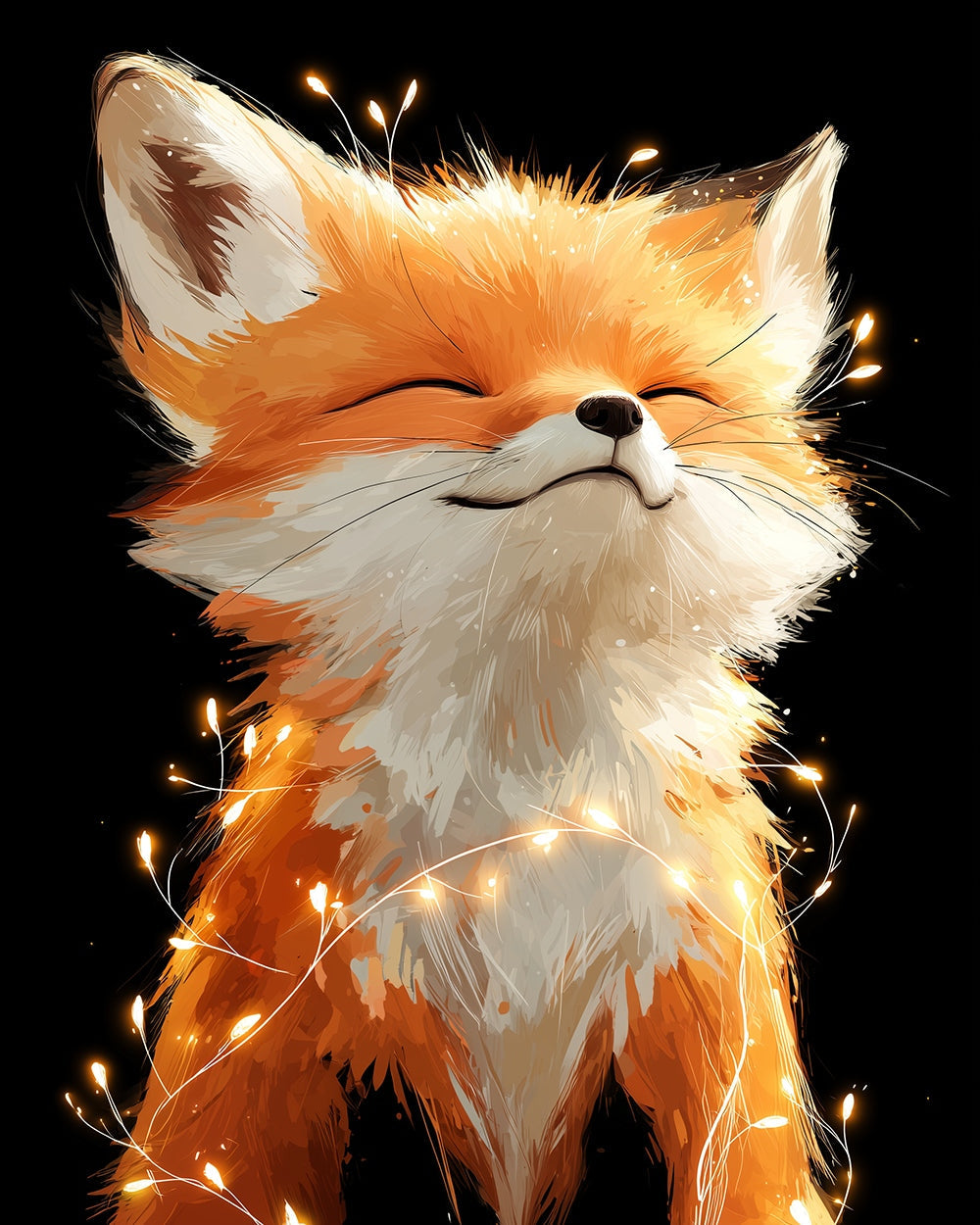 Magical glowing fox cross stitch kit for beginners