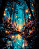 Magical night forest cross stitch kit for beginners