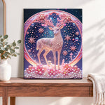 Finished magical pearled deer pearl diamond painting artwork displayed as home decor