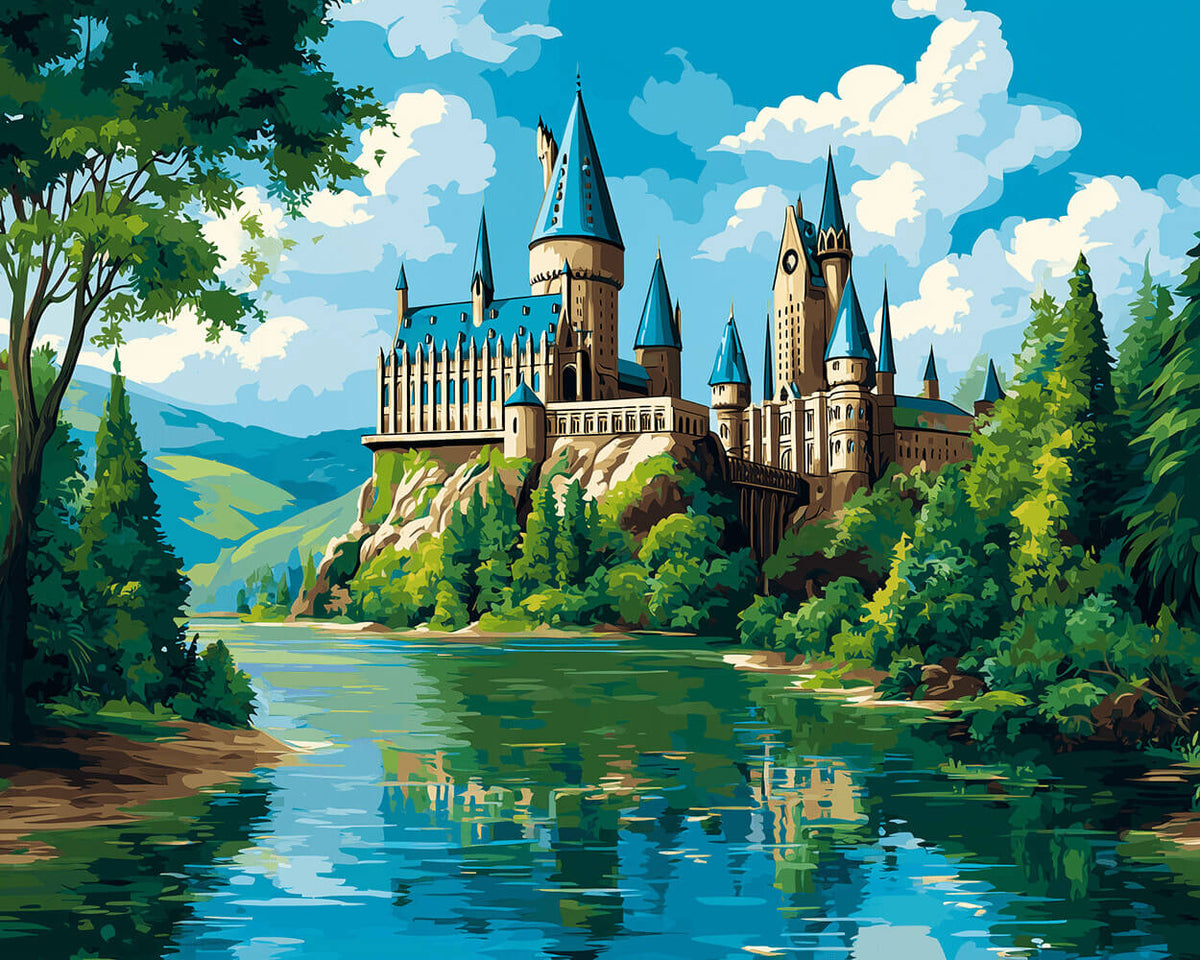 Magical wizard castle cross stitch kit for beginners
